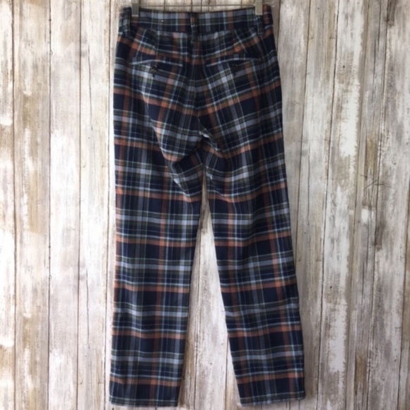 American Eagle Super High Rise Skinny Blue Plaid Trousers - Picture 3 of 9